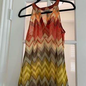 Sheer warm toned zigzag top